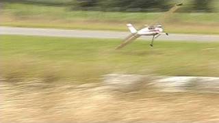 Crosswind catches RC model plane on takeoff [upl. by Elena]