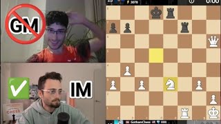 IM GothamChess beats GM Alireza Firouzja  Round 20231010  Title Tuesday [upl. by Hanoj]