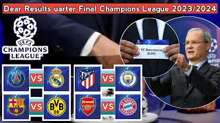 Draw Results Quarter Finals UEFA Champions League Season 20232024 [upl. by Nepsa]