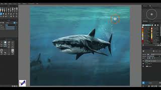 How to Paint a Great White Shark amp Underwater Scene  quotGreatly Obliviousquot  Painting Lesson Part 1 [upl. by Anerys]