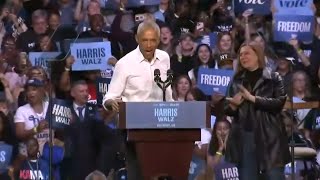 President Obama shows off his rap skills at Detroit rally [upl. by Earal555]