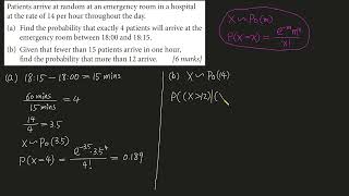 Patients arrive at random at an emergency room in a hospital at the rate of 14 per hour throughout [upl. by Tebzil]