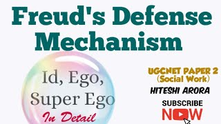 Defense Mechanism Id Ego Super Ego UGCNET PAPER2 Social Work [upl. by Rehctaht54]