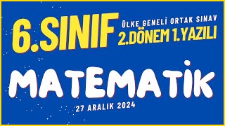 6 Sınıf MATEMATİK 2 Dönem 1 Yazılı ORTAK SINAV ❗� Çıkabilir 2024 [upl. by Introk]