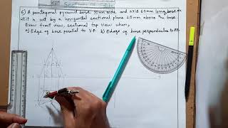 Section of Pentagonal Pyramids  Section Plane Parallel to HP Perpendicular to VP  True Slant Edge [upl. by Hayimas246]