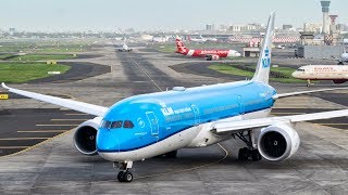 Boeing 7879 Dreamliner KLM  Royal Dutch Airline  Delayed Takeoff from Mumbai Airport [upl. by Apilef775]