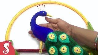 DIY Woolen Peacock Wall Hanging for Home Decoration [upl. by Kaete436]