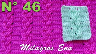 Punto N° 46 tejido a crochet TRENZAS DELGADAS EN RELIEVES para prendas de invierno paso a paso [upl. by Navnod90]