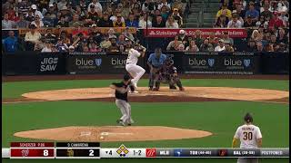 rookie pitcher Daniel Camarena hits a grand slam off of Max Scherzer [upl. by Kimble564]