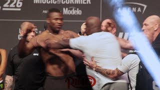 DERRICK LEWIS VS FRANCIS NGANNOU GET INTO IT AT UFC 226 WEIGH INS [upl. by Nosemyaj333]