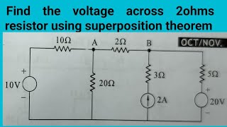 Superposition theorem with 2 voltage sources and one current sourceproblemin Telugunetwork analys [upl. by Mauro]