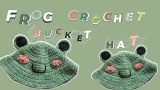 Crochet frog bucket hat tutorial using scrap yarns [upl. by Amaj]