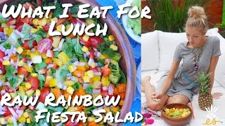 What I Eat For Lunch Raw Vegan Rainbow Fiesta Salad [upl. by Ghassan298]