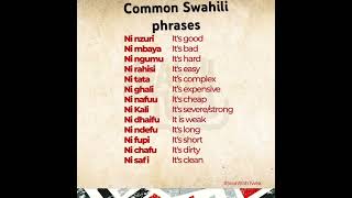 More Swahili Phrases for Daily Use amp their Meaning Based Translation SwaWithTwea africa [upl. by Fidole360]