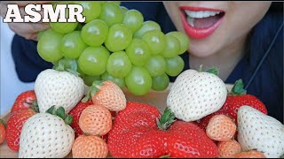 ASMR FRUIT PLATTER GIANT JAPANESE GRAPES  WHITE STRAWBERRY EATING SOUNDS NO TALKING  SASASMR [upl. by Ruel]