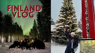 Finland Vlog 🇫🇮  Arctic Circle Santa Clause Village Northern Lights Sauna amp Ice Bath Husky Ride [upl. by Eugenio946]