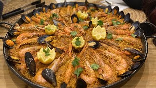 Authentic Spanish Seafood Paella Recipe  Helina Sanchez [upl. by Nyladnarb]