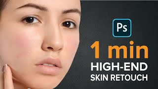 How to Clear Skin in Photoshop  HighEnd Skin Softening in 1 Minute or Less in Photoshop [upl. by Helfant]