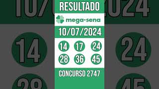 MEGA SENA hoje  10072024  Resultado concurso 2747 [upl. by Patnode]