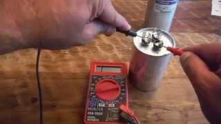 How to test a Dual Run Capacitor from Air Conditioner with a Multimeter [upl. by Icats]