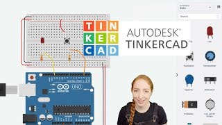 Pushbutton Digital Input With Arduino in Tinkercad [upl. by Erroll]