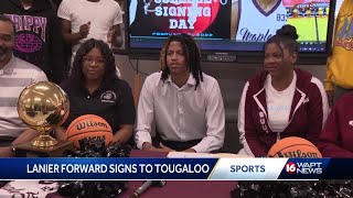 Lanier forward chooses Tougaloo basketball [upl. by Einafets]