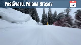 Ski Poiana Brasov  08 Ian 2024  Coborare Drumul Rosu  Telescaun Ruia [upl. by Bennie]