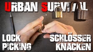 Schloss knacken Anfänger Anleitung  lock picking Tutorial Urban Survival Überleben deutschgerman [upl. by Lynnworth]