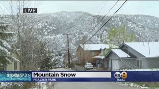 Storm Brings Snow To Mountain Communities [upl. by Enyedy]