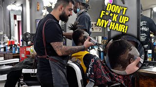 FAKE Barber Pranks  Giving Embarrassing Haircuts to ANGRY Customers [upl. by Rehpotsihc]