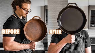 The Easy Guide On Seasoning and Restoring Cast Iron [upl. by Abisia518]