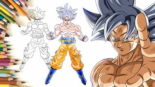 How To Draw GOKU MASTERED ULTRA INSTINCT [upl. by Mozelle597]