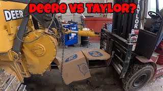 John Deere 550H dozer TCU code diagnose with hydraulic cylinder and winch repair [upl. by Nagirrek]