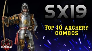 Sx19 NO SKINS AND WITH SKINS TOP 10 ARCHERY COMBOS  Rise of Castles Ice and Fire [upl. by Zap]