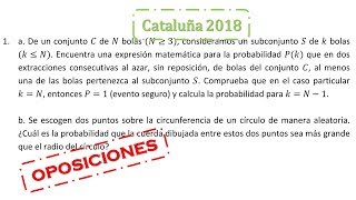 cataluña 2018 examen oposiciones matemáticas resuelto problema 1 probabilidad distribución uniforme [upl. by Buine]