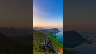 Is this paradise On top of the Lofoten Islands Norway☀️ [upl. by Kirimia594]