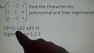 Diagonalisation Eigenvalues Eigenvectors Characteristic Polynomial [upl. by Aicnetroh]