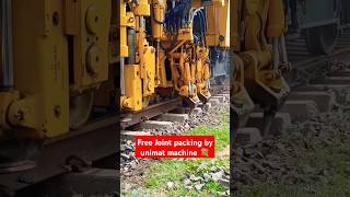 Rail free joint packing by unimat machine rail tampering by unimat machine indian railway shorts [upl. by Jessalyn]