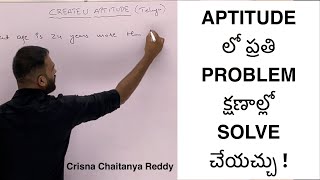 Every Problem can be solved in seconds in Aptitude  CREATE U APP  Crisna Chaitanya Reddy [upl. by Enitsirhk544]