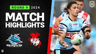 NRL 2024  Sharks v Dragons  Match Highlights [upl. by Stonwin]