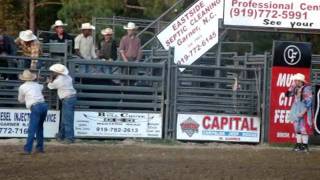 Rodeo USA bull attacks cowboy on horse [upl. by Leinahtan349]