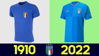 ⚽ The Evolution of Italy Football National Team Kit  All Italy Football Jerseys in History 2022 [upl. by Aehta149]