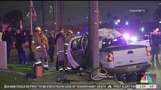 Passenger killed in Anaheim pursuit crash [upl. by Esilanna]