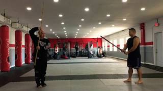 Fight Sword vs Bo Staff Sparring [upl. by Ramunni]