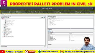 Properties Pallet Missing in Civil 3d  Civil 3D properties palette Missing  properties Windows [upl. by Eniamej]