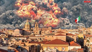 Italy PanicNew eruptio Etna volcano Destroys Sicilian city Thick ash cover cities Milo ampZafferana [upl. by Halehs]