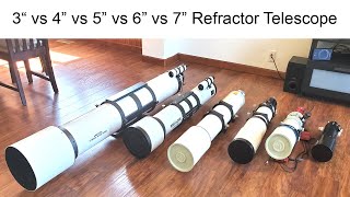 3quot vs 4quot vs 5quot vs 6quot vs 7quot Refractor Telescope for Visual and Astrophotography Whats better [upl. by Robinette559]