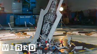 Giant Star Wars LEGO Super Star Destroyer Shattered at 1000 fps  Battle Damage [upl. by Aubine174]