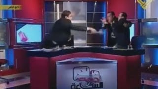 Fight breaks out on live TV in Lebanon during Syria debate [upl. by Melania]