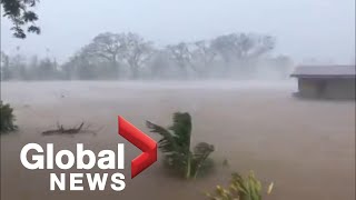 Tropical Cyclone Ana brings heavy rain floodwaters to Fiji [upl. by Ellemac217]